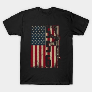 556 Gun USA Flag T-Shirt